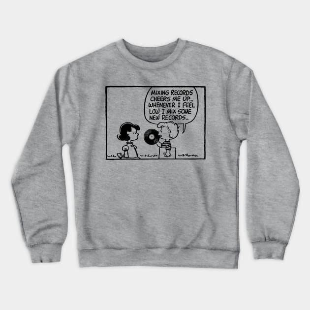 Mixing Records Comic Strip Crewneck Sweatshirt by Tee4daily